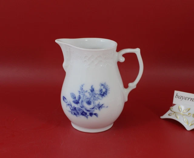 Lattiera Bavaria Schumann Arzberg Dresda vero cobalto, fiori blu 0,20 L.