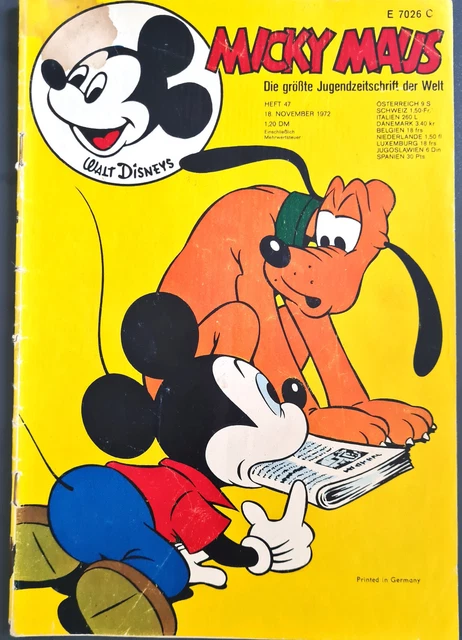 Micky Maus Comic Heft Nr.47 mit SB+GS 1972 (226