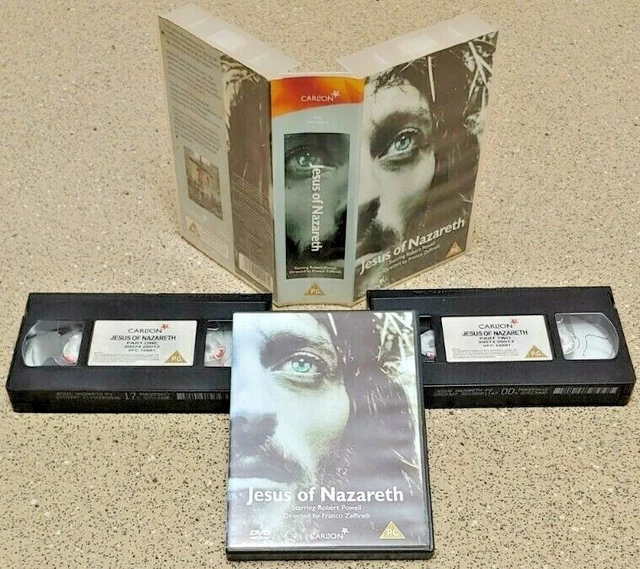JESUS OF NAZARETH Robert Powell VHS x 2+DVD x 2 Original Release Great ...