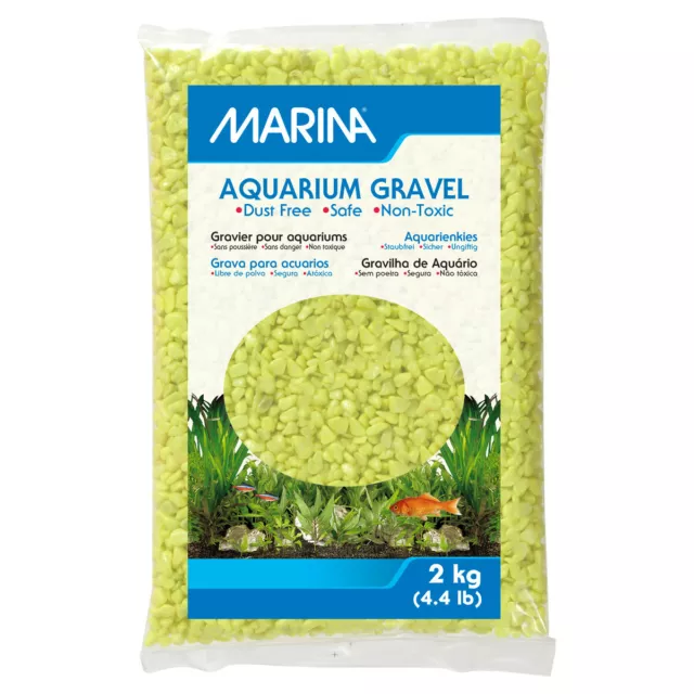 Marina Gravier pour Aquarium Gravel Citron Vert 2 KG, Neuf