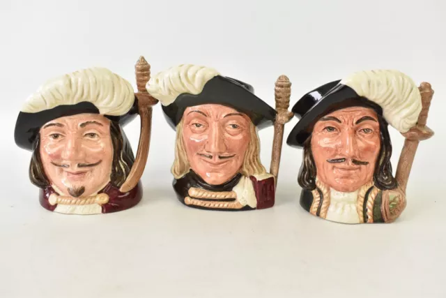 Royal Doulton Character Jugs Small Three Musketeers Athos Aramis & Portos