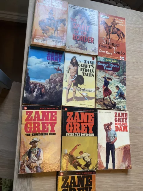 Vintage Western Cowboy Books Bundle X10 Paperbacks Zane Grey