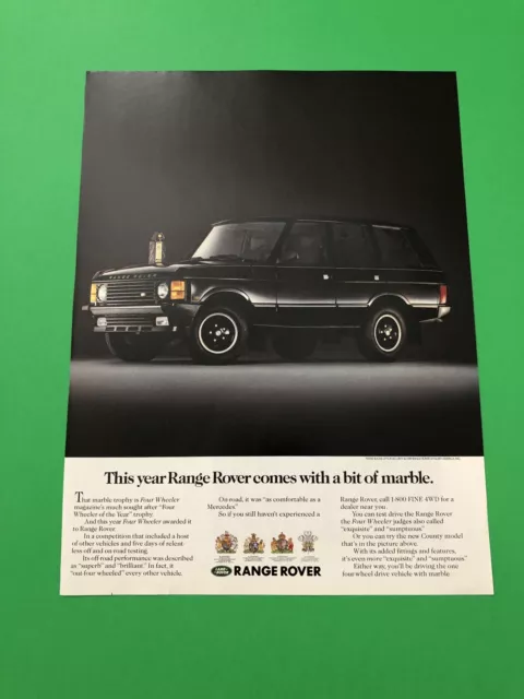 1989 1990 Range Rover Original Vintage Print Ad Advertisement A1