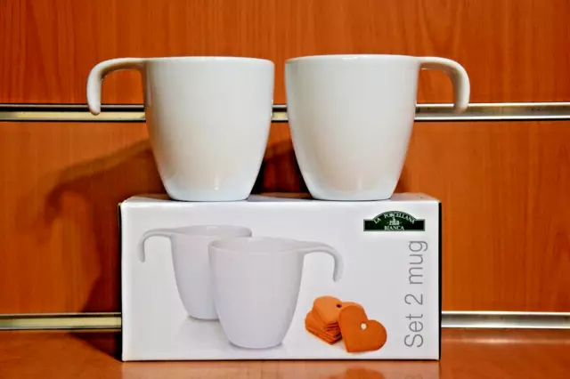 LA PORCELLANA BIANCA Collezione "Aria" Set 2 Mugs Tazze Esclusive Originali