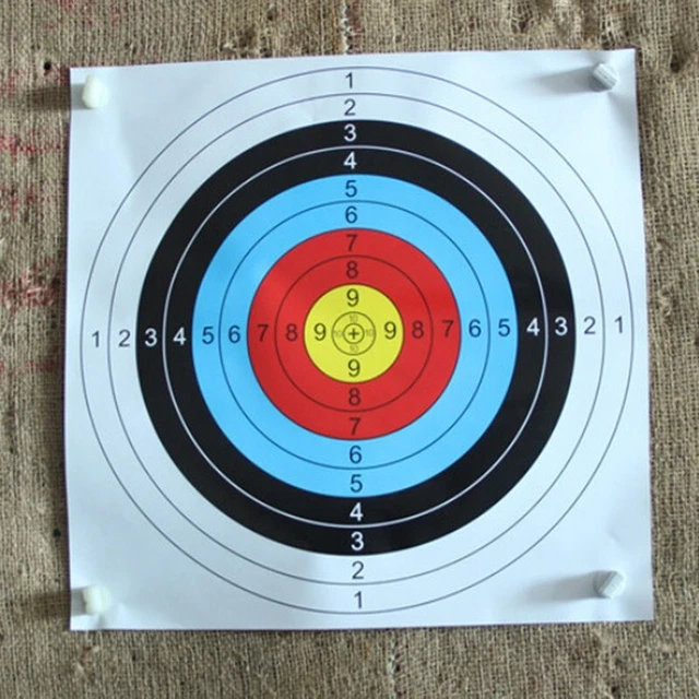 10 Cibles De Tir En Papier – Pour Tir à L'arc Et Archery – Format Standard