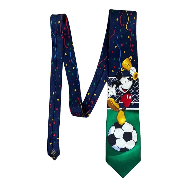 Mickey Mouse Unlimited Soccer Football Neck Tie Necktie Handmade Silk Disney