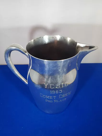 Vintage1963 Y.C.S.I.C Water Pitcher COMET CREW Silverplate EPCA POOLE SILVER 525