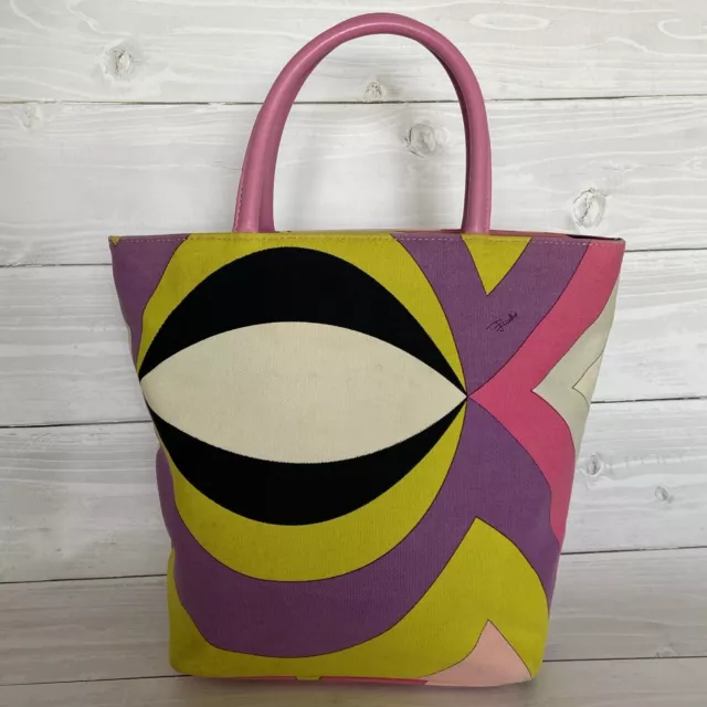 Emilio Pucci Colorful Mini Hand Bag Tote Bag From Japan C Rank