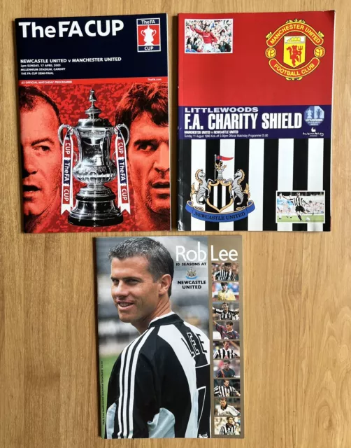 NEWCASTLE UNITED v Man Utd FA Cup 2005, Charity Shield 1996, Rob Lee Testimonial