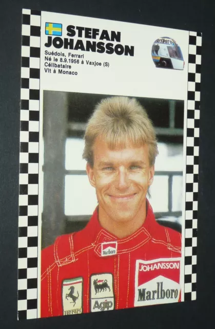 Carte Postale Cpa Johansson Suede Pilote F1 Auto 1986-1987 Grand Prix Ferrari