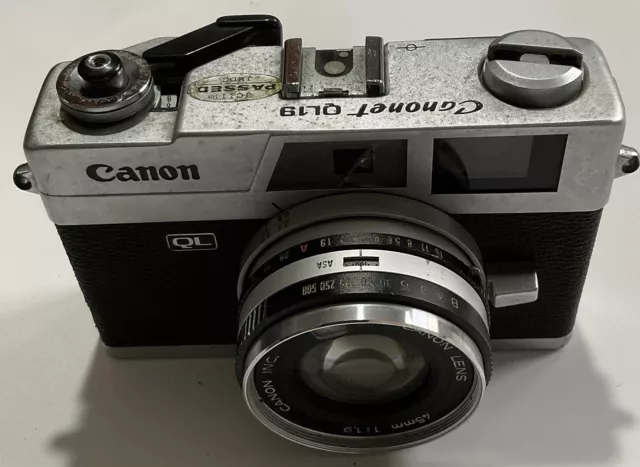 Canon Canonet QL19 35mm CDS metered C/Rangefinder point-&-Shoot camera, 45/1.9