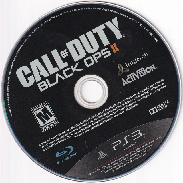 SONY PLAYSTATION 3 PS3 Call of Duty : Noir Ops II Jeu Activision 2012 ...