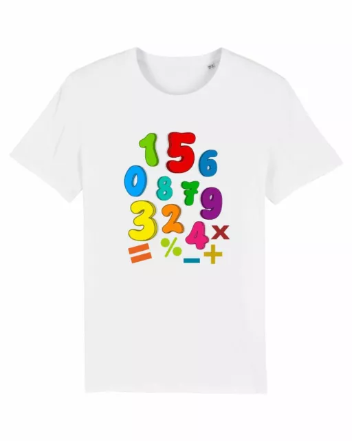 Maglietta top scuola bambini ragazzi ragazze numeri matematici colorati giorno 2022 simboli matematici 3