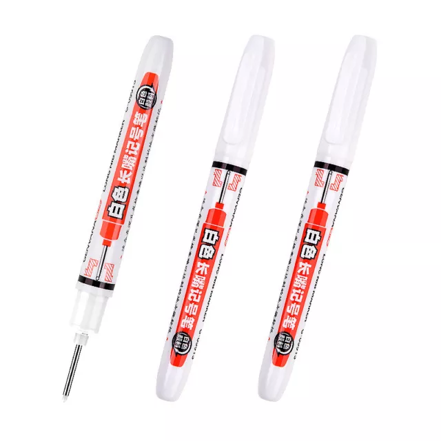 20MM White Ink Long Head Markers Woodworking Multi-purpose Deep Hole Marker P-D_