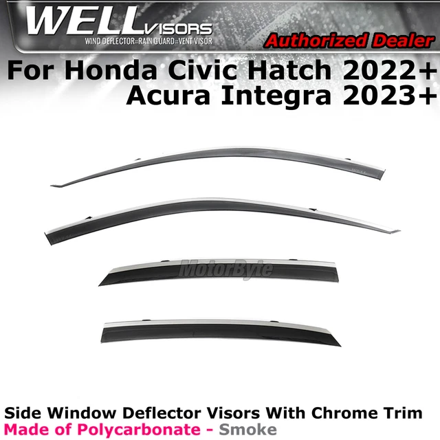 WELLVISORS FOR 2023+ Integra 2022+ Honda Civic Hatch Chrome Trim Window