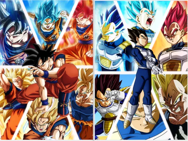 Dragon Ball Z/GT/Super Collage Goku Vegeta Poster 12in x 18in Free Shipping