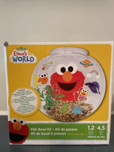 Sesame Street Elmos World Aquarium Kit 1.2 Gallon & Elmo Fish Tank Ornament