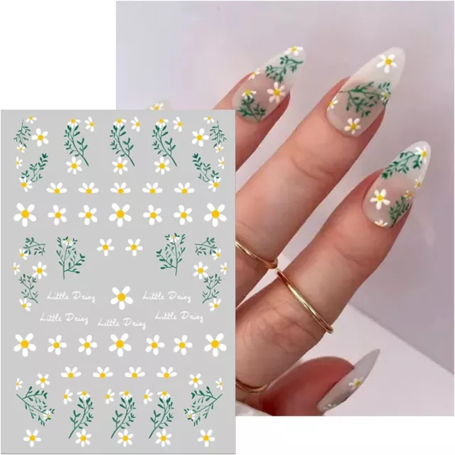 Nail Art Aufkleber Transfers Frühling Sommer Blumen Gänseblümchen Gänseblümchen Blumenmuster (PM81)