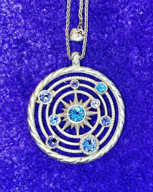 Brighton Halo Orbit Tanzanite Purple Blue Hues Swarovski Cryst Necklace Vg+ $139