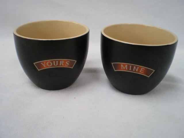 Baileys Irish Cream “Mine & Yours” Ceramic Cocktail Glasses Cups 8 oz - Pair