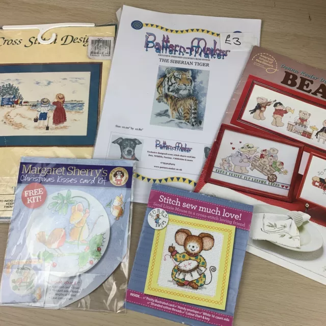 Cross Stitch Bundle Mini Kits Charts Vintage Seaside Joblot