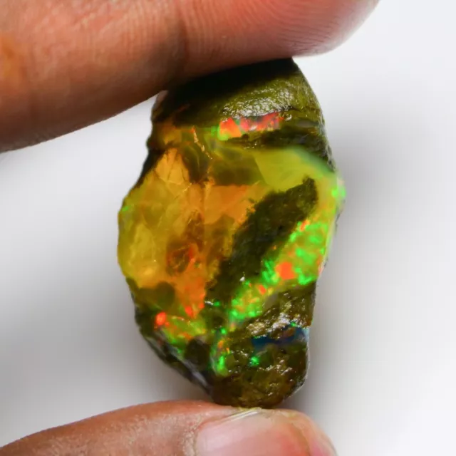 Opal Rough 37.55 Carat Natural Ethiopian Opal Raw Welo Opal Gemstone Multi Fire