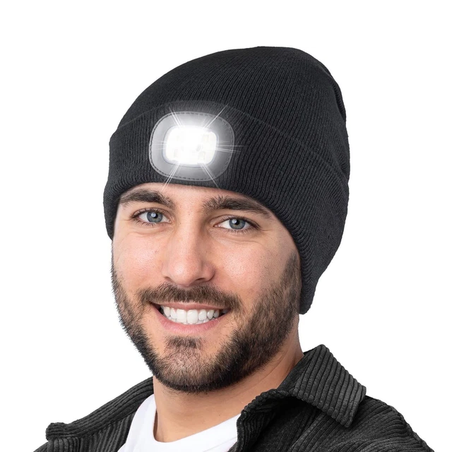 Beanie with Light, Gifts for Men Women Dad Him, USB Rechargeable