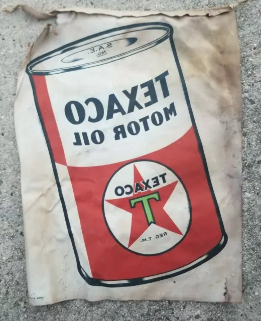Rare Vintage 1935 Texaco Banner Sign Cloth Motor Oil Gas Service Station