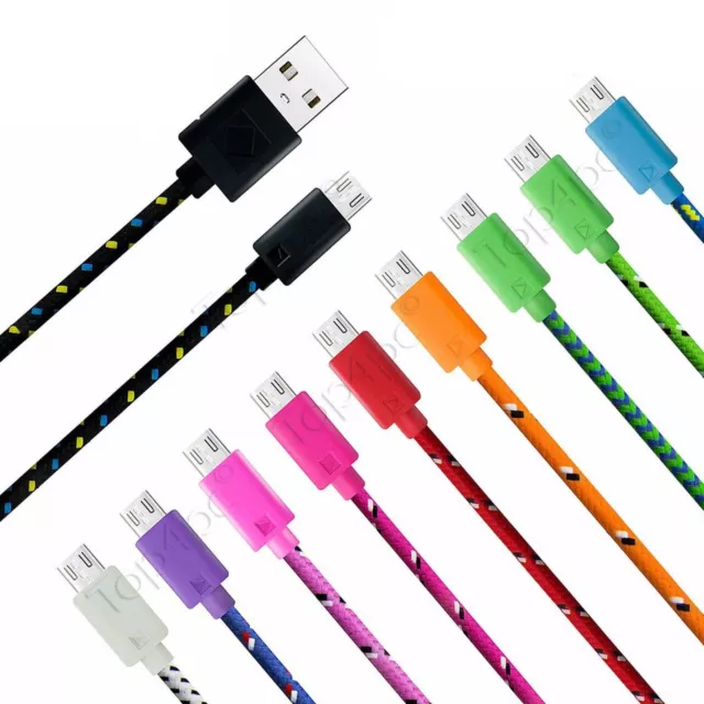 CHARGEUR MICRO USB CABLE UNIVERSEL ANDROID POUR PS4 DATA RENFORCÉ LOT 1m 2m 3m