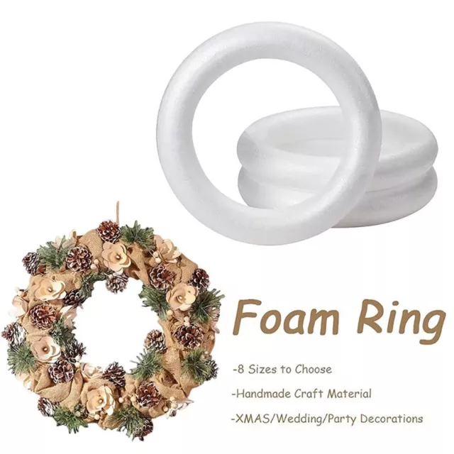 1Pcs White Foam Ring Round Wedding Party Decorations New DIY Handmade Wreath