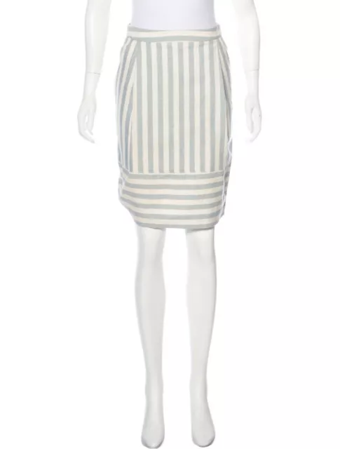 Band of Outsiders Blue and White Striped Pencil Skirt, Size 1 (XS)