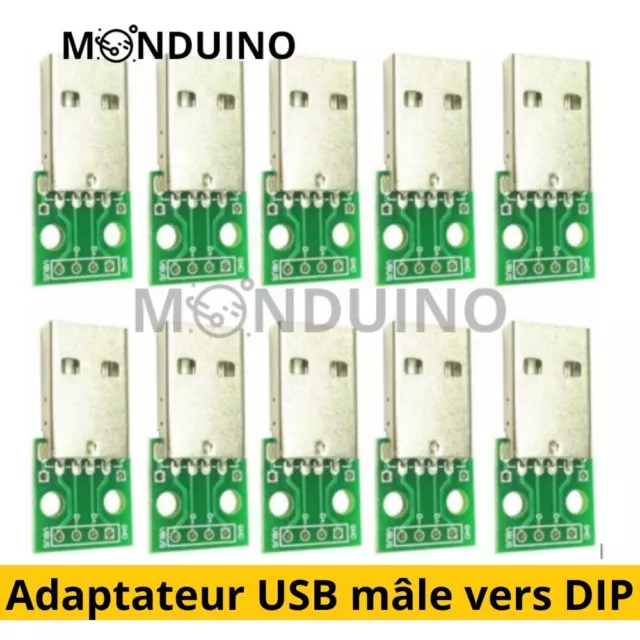 Adaptateur USB mâle vers DIP 4P, convertisseur PCB 4pin Connecteur B Type USB2.0