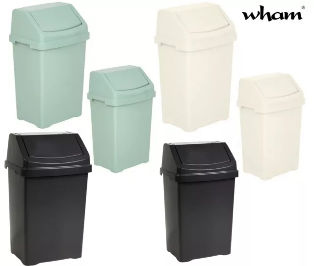 25/50L Plastic Swing Top Dust Bin Waste Rubbish Trash Can Home Kitchen Office