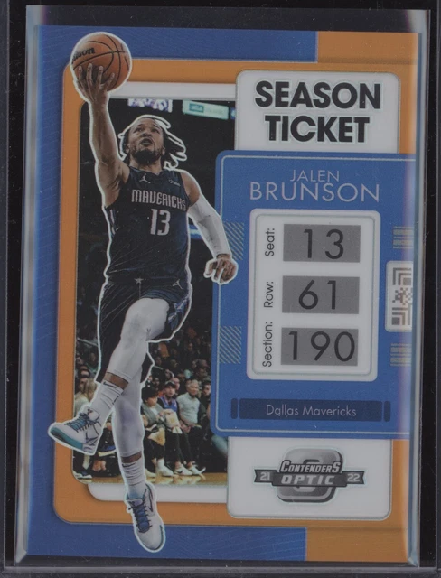Jalen Brunson 2021-22 Panini Contenders Optic Orange Prizm Ticket /49 Nm-Mt