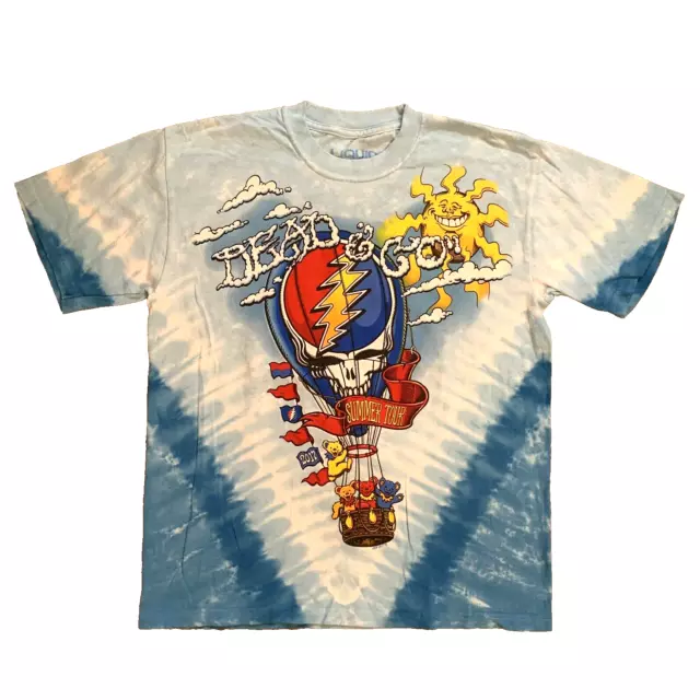 Grateful Dead Company 2017 T-Shirt Tour Concert 2-Side Bear Garcia Liquid Blue S