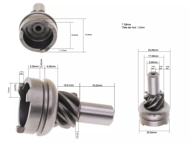 Kickstarter Mitnehmerritzel 15,5mm für Peugeot Elystar 50 Advantage