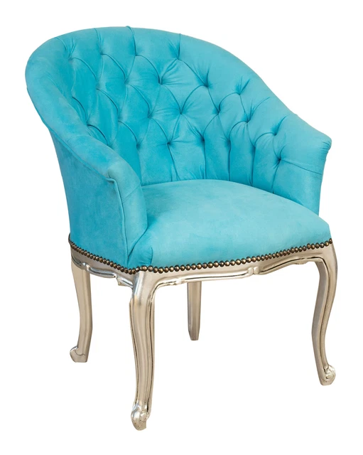 Biscottini Fauteuil Baroque L60xPR60xH10/ - Chaises Louis XVI Rembourrées - Chaise De Salon En