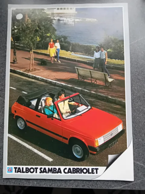 Catalogue Talbot Samba Cabriolet. 1983.