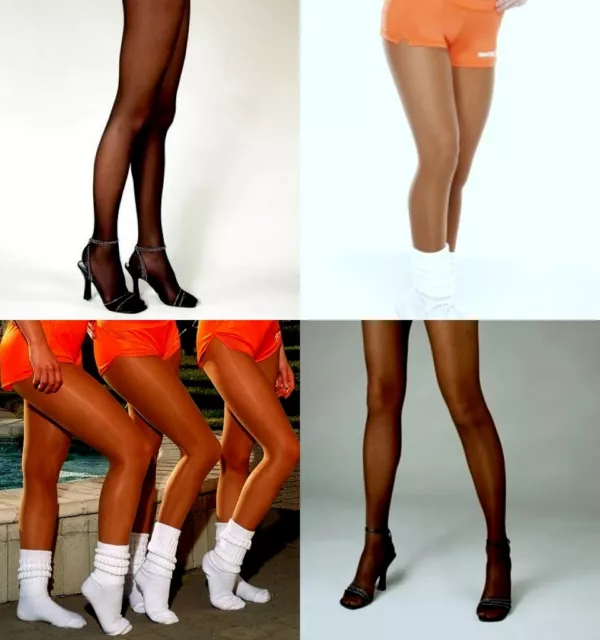 2 Tamara Pantyhose Pic Color B C ALTO 2X Hooters Uniforme Lencería transparente sin costuras