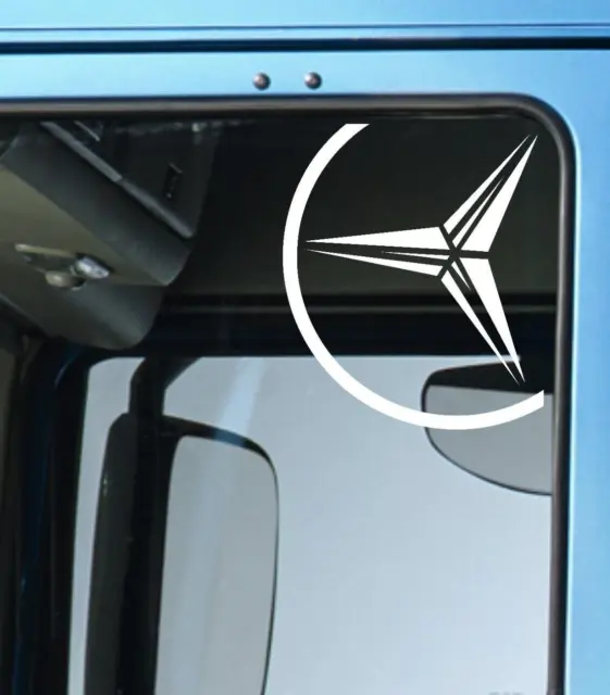 Mercedes Circle X2 Window Vinyl Sticker Truck  Haulage Customise Trucking Actros
