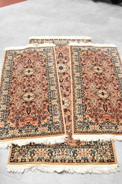 Tris Alfombras Biege Diseño Rojo Azul 110 X 60 Pequeño-155 X 80CM
