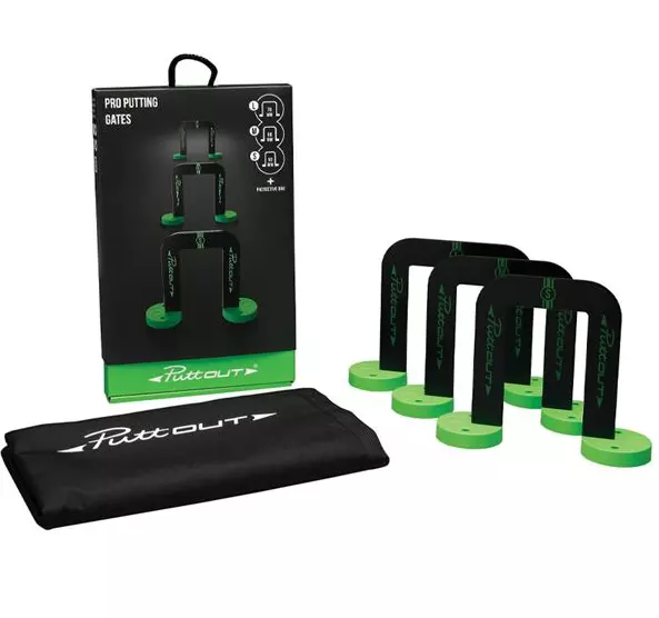 Golf Putting Gates PuttOut Pro - Indoor/Outdoor Practice Aid - 3 Targets and Bag