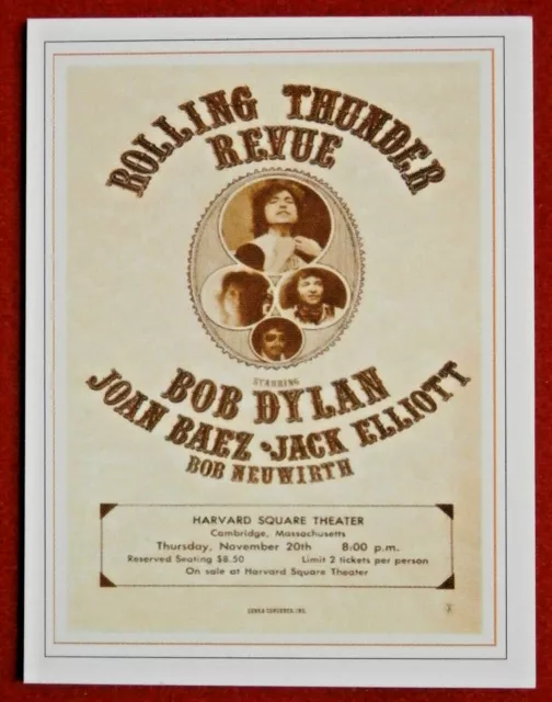Bob dylan concert tour series card 12 rolling thunder revue 4 