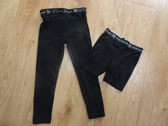 RIVER ISLAND CONFEZIONE DA 2 leggings neri e pantaloncini da ciclo ETÀ 5-6 ANNI