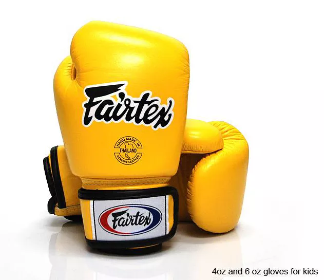 GENUINE Fairtex KIDS Boxing Glove TightFit Design Real Leather 7Days Made(4/6oz)