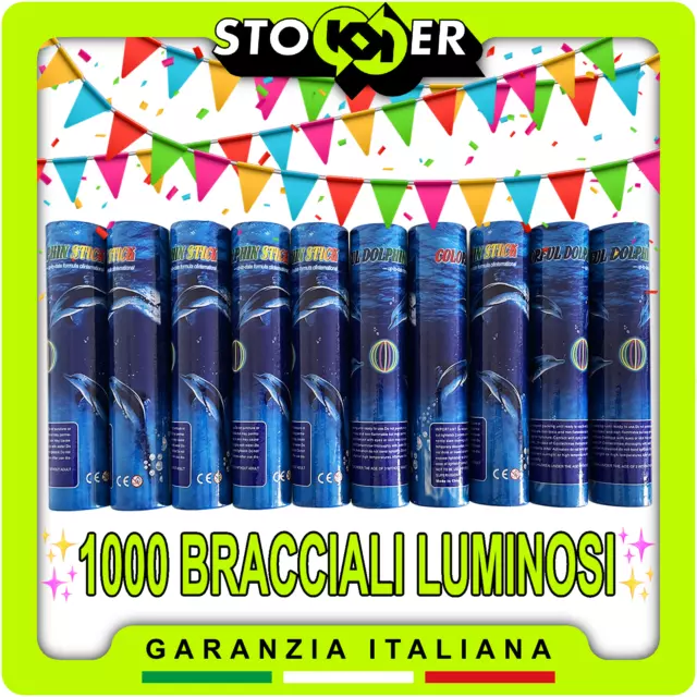 6 BRACCIALETTI LUMINOSI TRIPLO STARLIGHT PARTY FLUO FESTE FLUORESCENTI