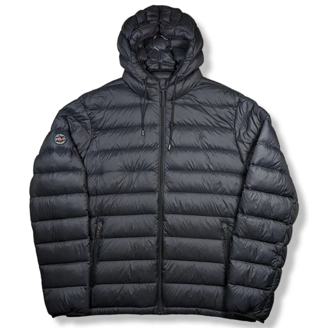 POLO RALPH LAUREN Puffer Jacket Packable Down Feather Coat Black Men's XL