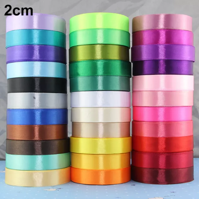 1-8cm Wide Woven Satin Ribbon For Scrapbooking Wedding Wrap Party Decor 25 yards