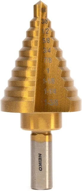 NEIKO 10194A Titanium Step Drill Bit, High-Speed Alloy-Steel Bit, Hole Expander