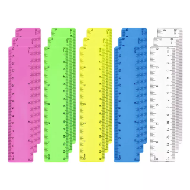 15cm Centimeter Inch Clear Plastic Straight Ruler Double Scale